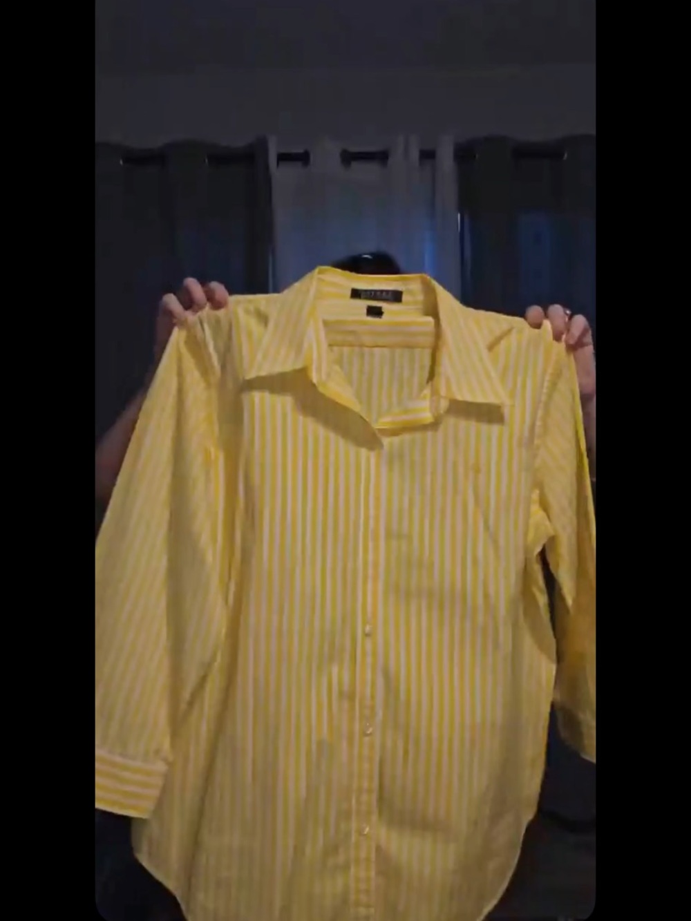 Classic Yellow Striped womans  Dress Shirt - Brand: Ralph Lauren size xl